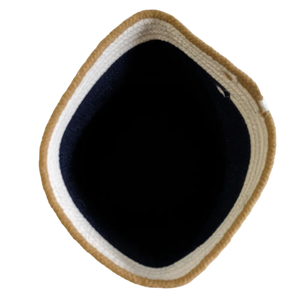 Soft Side Rope Basket In Navy and Cream